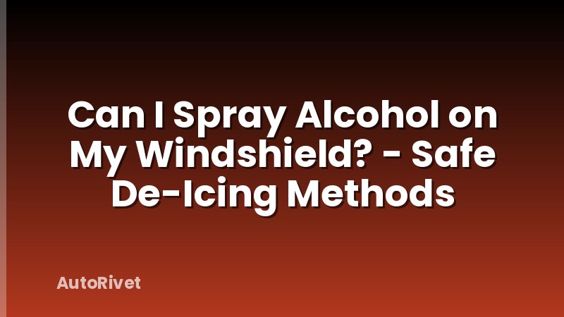 Can I Spray Alcohol on My Windshield? - Safe De-Icing Methods