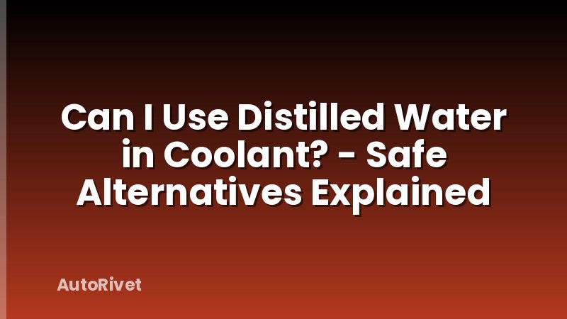 Can I Use Distilled Water in Coolant? - Safe Alternatives Explained