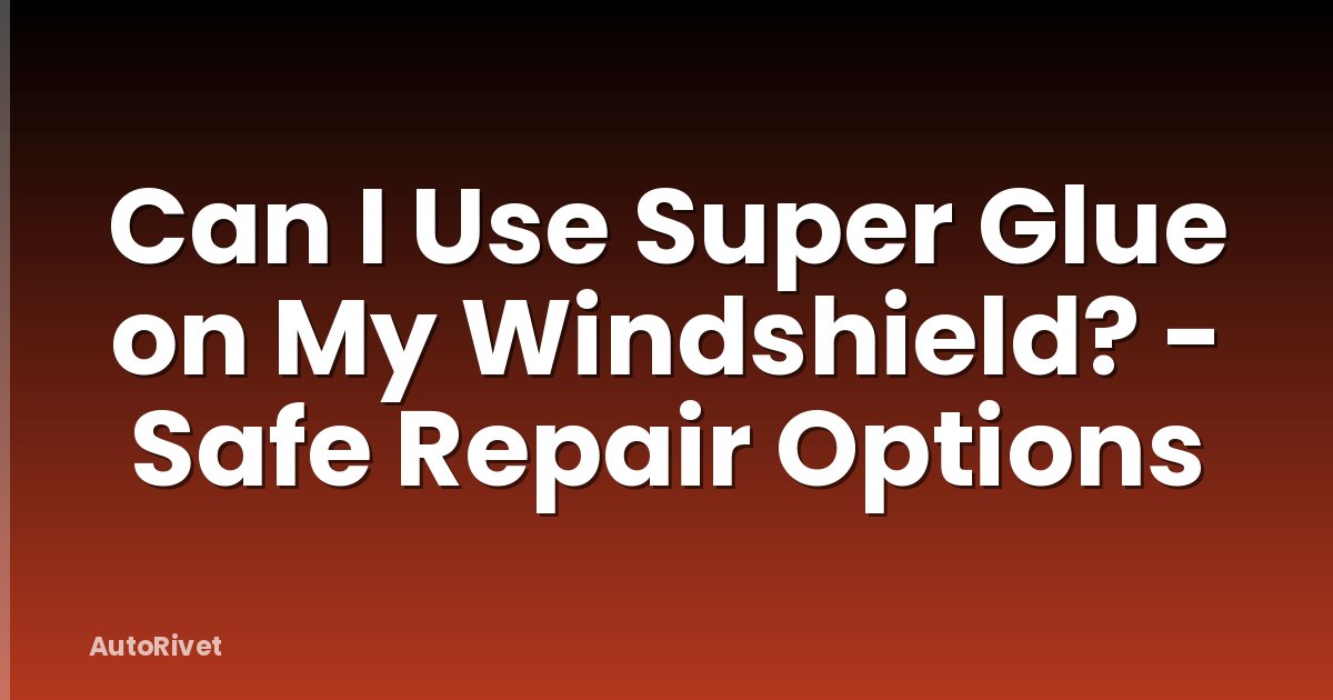 Can I Use Super Glue on My Windshield? - Safe Repair Options