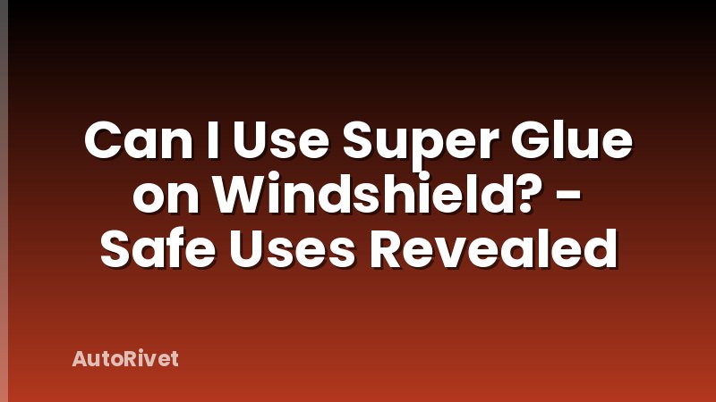 Can I Use Super Glue on Windshield? - Safe Uses Revealed