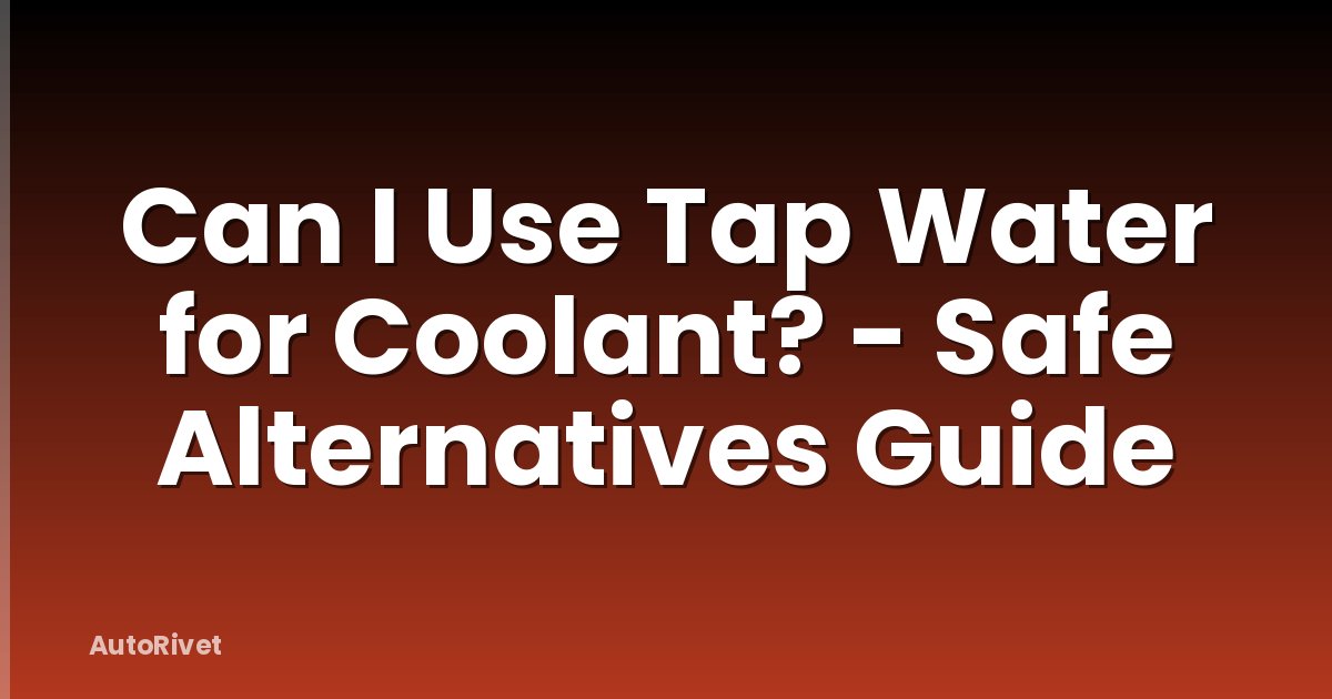 Can I Use Tap Water for Coolant? - Safe Alternatives Guide