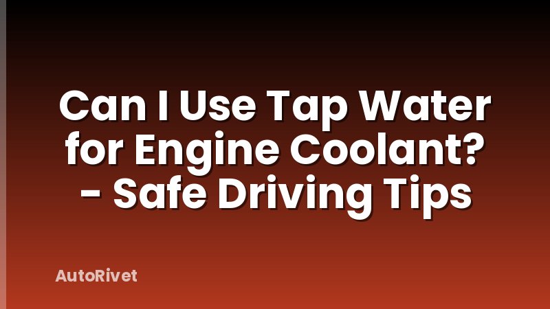 Can I Use Tap Water for Engine Coolant? - Safe Driving Tips