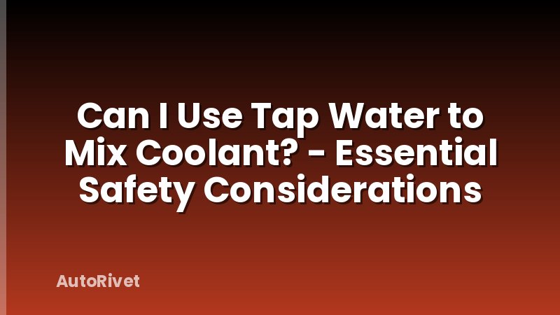 Can I Use Tap Water to Mix Coolant? - Essential Safety Considerations