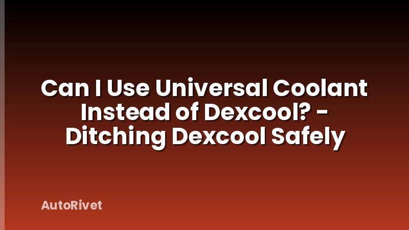 Can I Use Universal Coolant Instead of Dexcool? - Ditching Dexcool Safely
