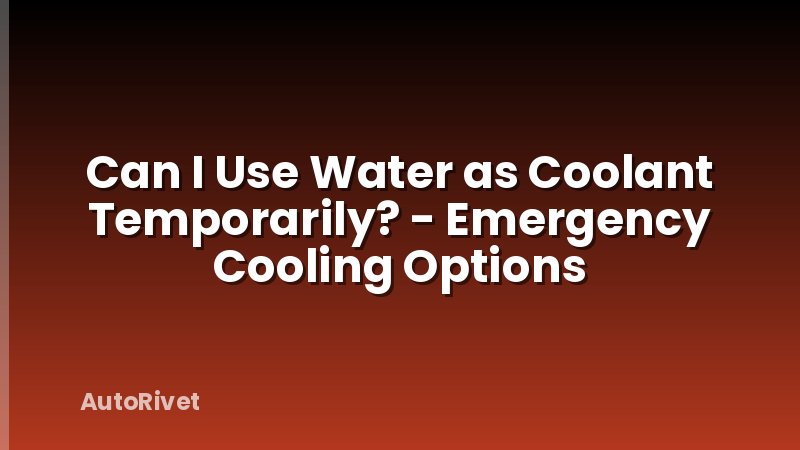 Can I Use Water as Coolant Temporarily? - Emergency Cooling Options