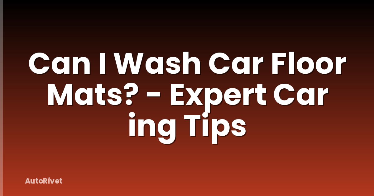 Can I Wash Car Floor Mats? - Expert Car ing Tips