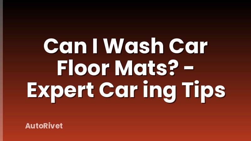 Can I Wash Car Floor Mats? - Expert Car ing Tips