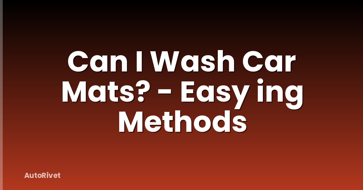 Can I Wash Car Mats? - Easy ing Methods