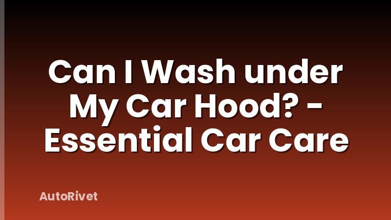 Can I Wash under My Car Hood? - Essential Car Care