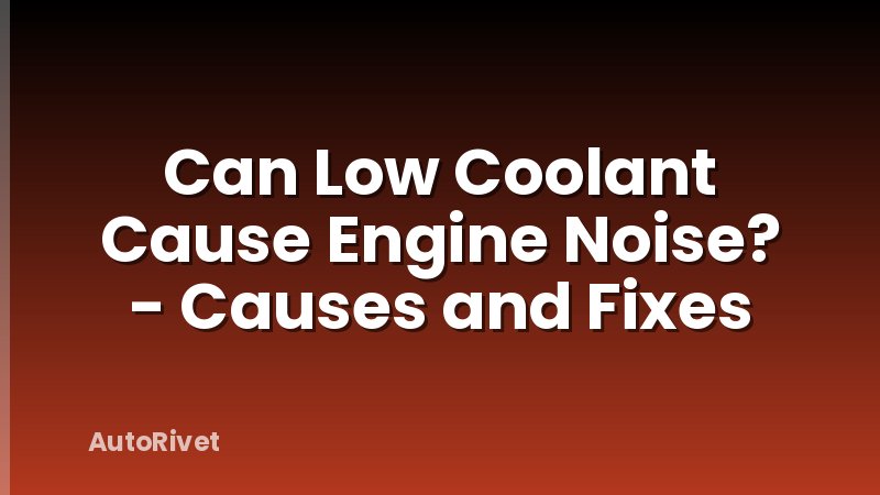 Can Low Coolant Cause Engine Noise? - Causes and Fixes