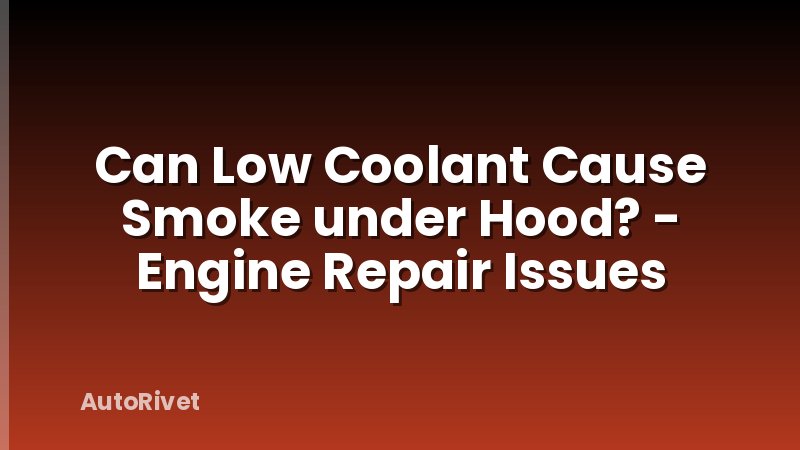 Can Low Coolant Cause Smoke under Hood? - Engine Repair Issues