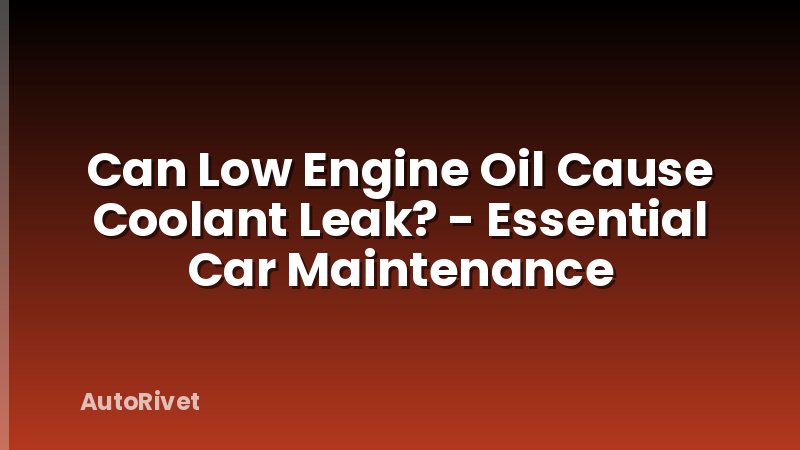 Can Low Engine Oil Cause Coolant Leak? - Essential Car Maintenance