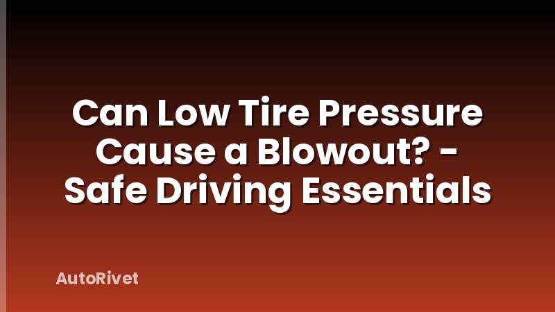 Can Low Tire Pressure Cause a Blowout? - Safe Driving Essentials