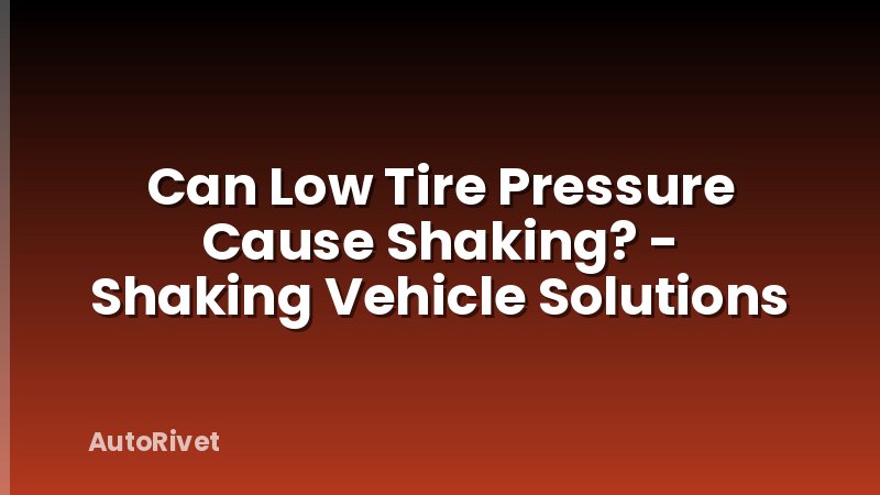 Can Low Tire Pressure Cause Shaking? - Shaking Vehicle Solutions