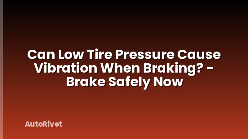 Can Low Tire Pressure Cause Vibration When Braking? - Brake Safely Now