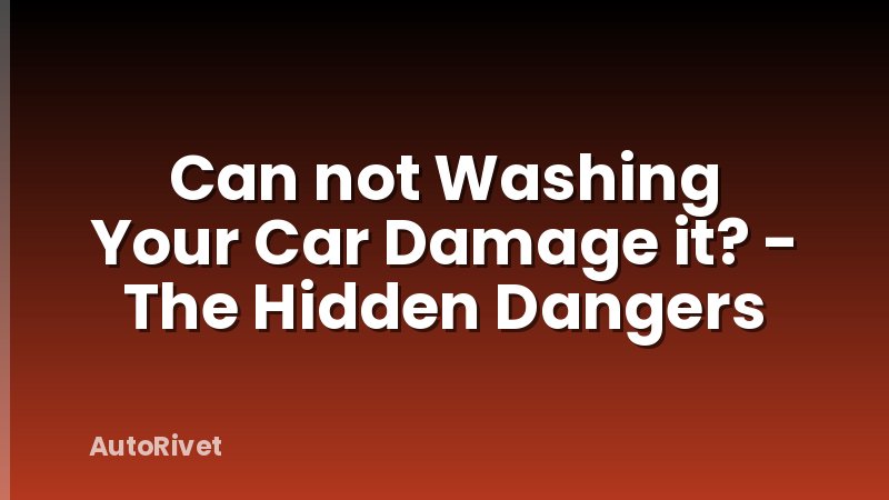 Can not Washing Your Car Damage it? - The Hidden Dangers