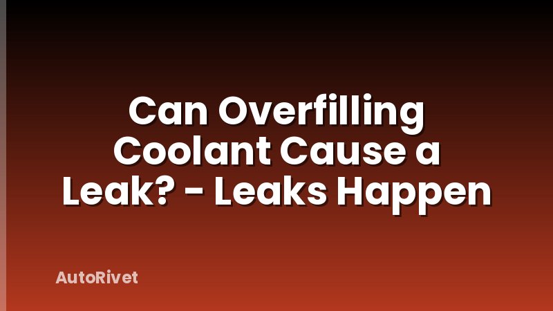 Can Overfilling Coolant Cause a Leak? - Leaks Happen