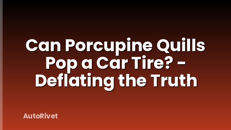 Can Porcupine Quills Pop a Car Tire? - Deflating the Truth