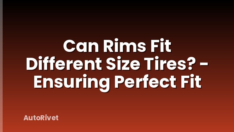 Can Rims Fit Different Size Tires? - Ensuring Perfect Fit
