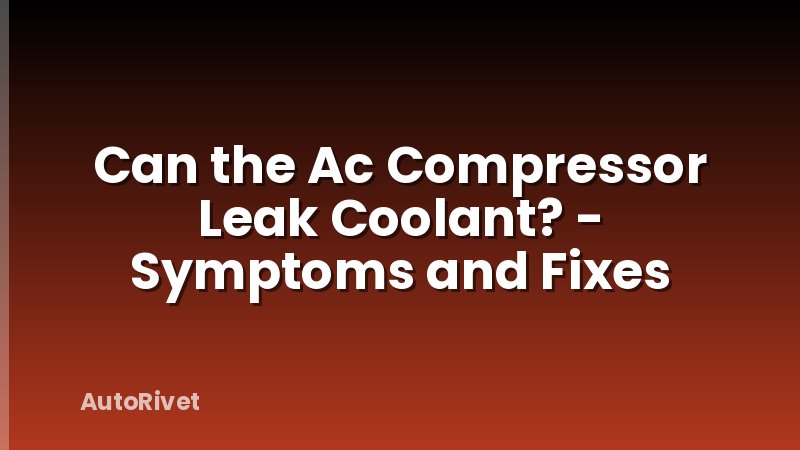 Can the Ac Compressor Leak Coolant? - Symptoms and Fixes