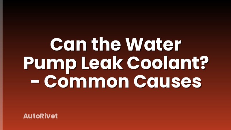 Can the Water Pump Leak Coolant? - Common Causes
