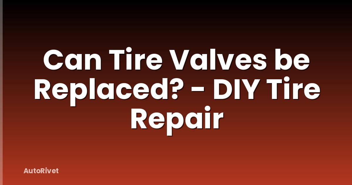 Can Tire Valves be Replaced? - DIY Tire Repair