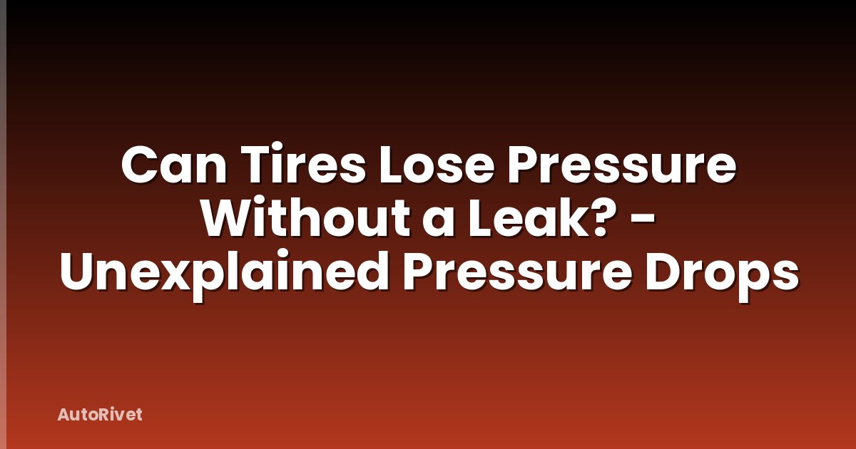 Can Tires Lose Pressure Without a Leak? - Unexplained Pressure Drops