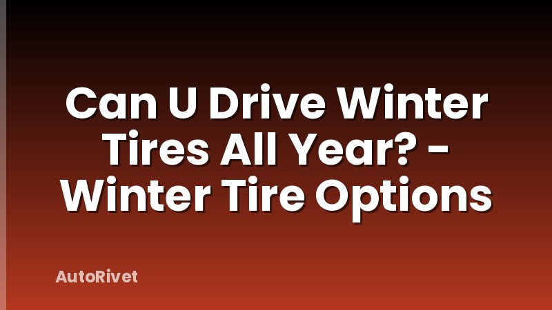 Can U Drive Winter Tires All Year? - Winter Tire Options