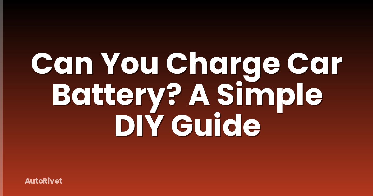 Can You Charge Car Battery? A Simple DIY Guide
