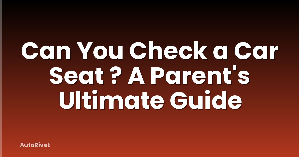 Can You Check a Car Seat ? A Parent's Ultimate Guide