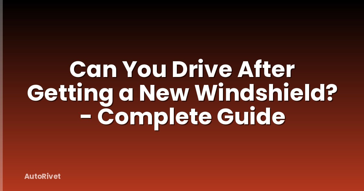 Can You Drive After Getting a New Windshield? - Complete Guide