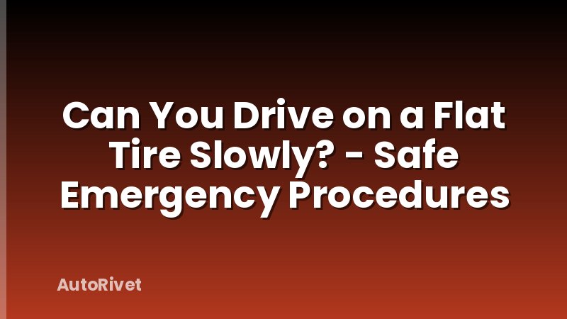 Can You Drive on a Flat Tire Slowly? - Safe Emergency Procedures