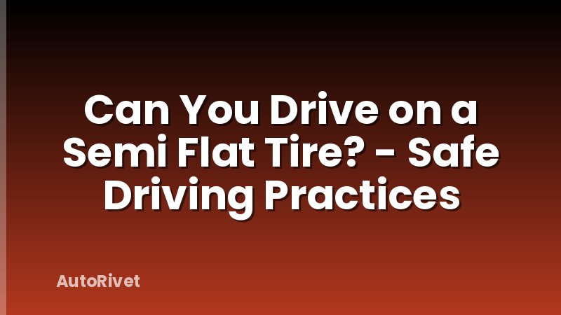 Can You Drive on a Semi Flat Tire? - Safe Driving Practices
