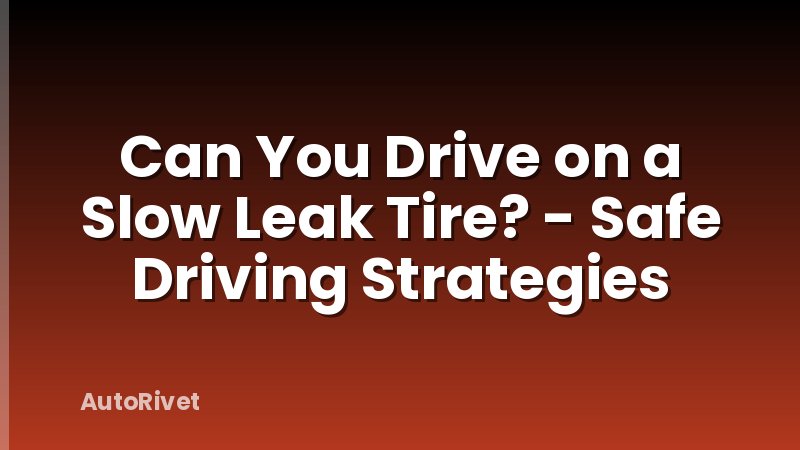 Can You Drive on a Slow Leak Tire? - Safe Driving Strategies