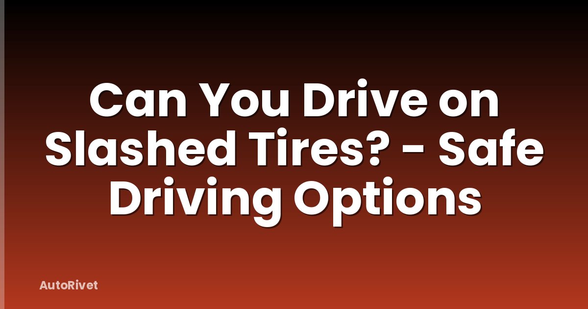 Can You Drive on Slashed Tires? - Safe Driving Options