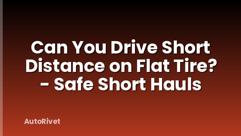 Can You Drive Short Distance on Flat Tire? - Safe Short Hauls