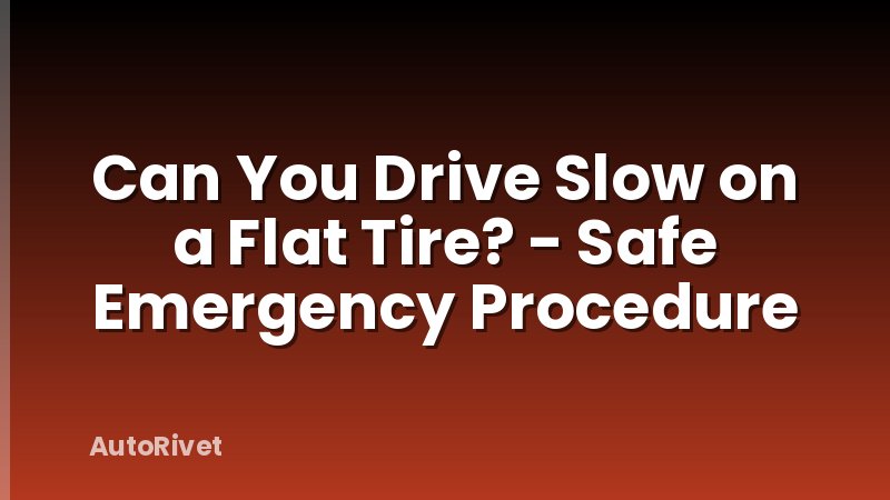 Can You Drive Slow on a Flat Tire? - Safe Emergency Procedure
