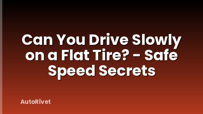 Can You Drive Slowly on a Flat Tire? - Safe Speed Secrets