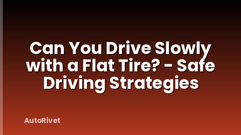 Can You Drive Slowly with a Flat Tire? - Safe Driving Strategies