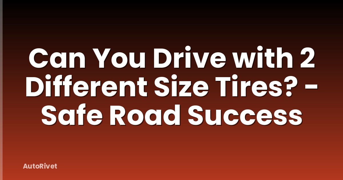 Can You Drive with 2 Different Size Tires? - Safe Road Success