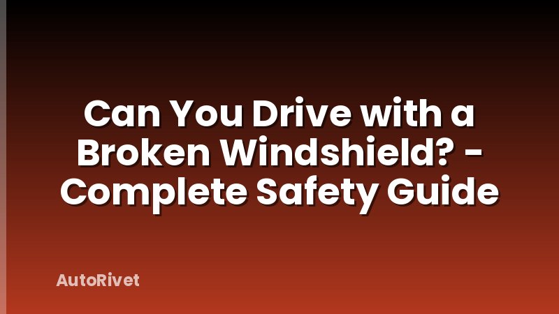 Can You Drive with a Broken Windshield? - Complete Safety Guide