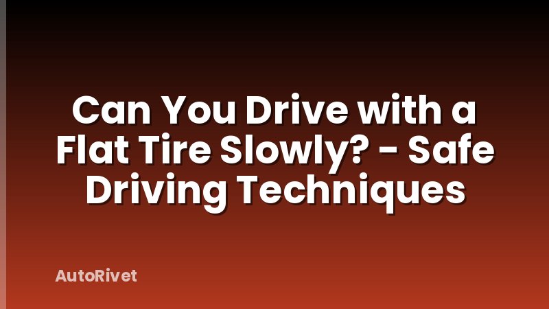 Can You Drive with a Flat Tire Slowly? - Safe Driving Techniques