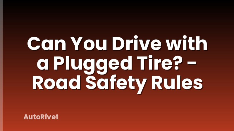Can You Drive with a Plugged Tire? - Road Safety Rules