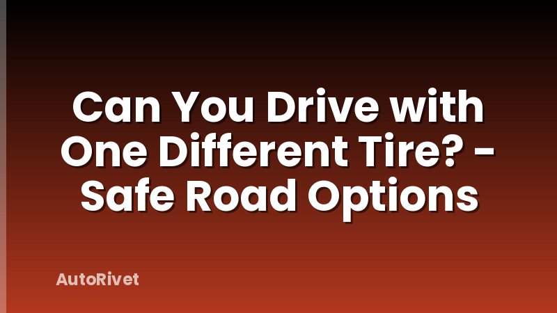 Can You Drive with One Different Tire? - Safe Road Options