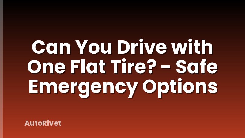 Can You Drive with One Flat Tire? - Safe Emergency Options