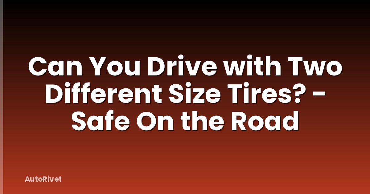 Can You Drive with Two Different Size Tires? - Safe On the Road