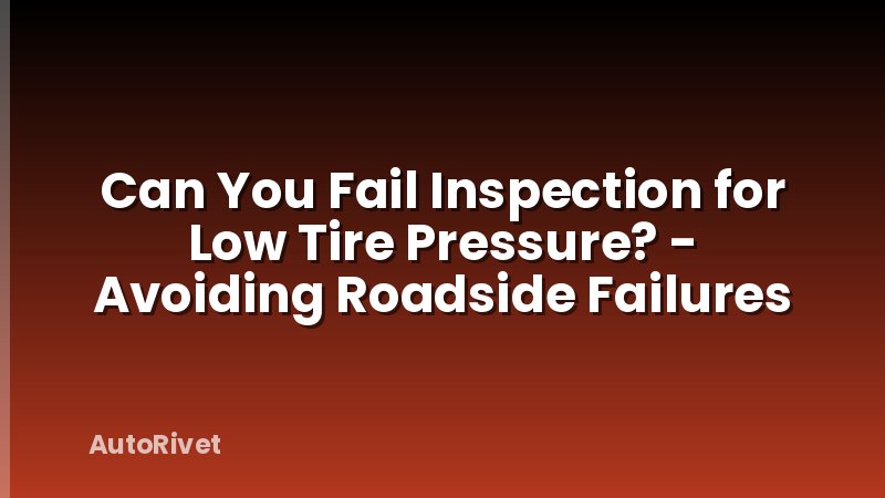Can You Fail Inspection for Low Tire Pressure? - Avoiding Roadside Failures