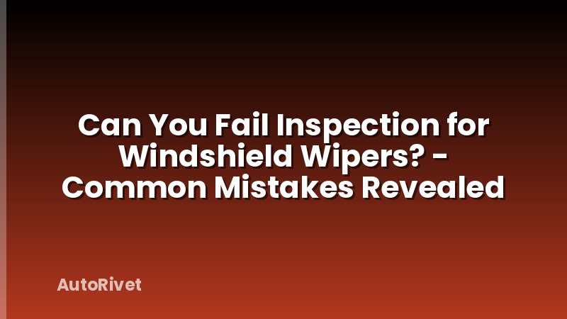 Can You Fail Inspection for Windshield Wipers? - Common Mistakes Revealed