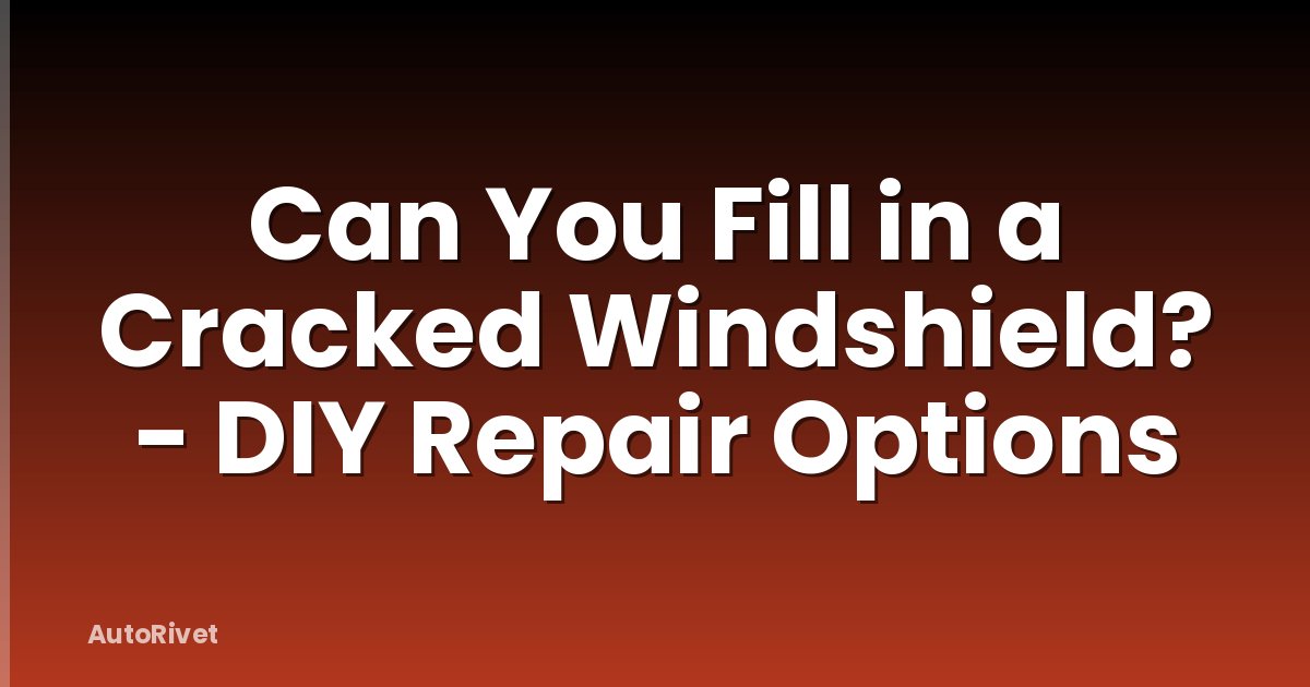 Can You Fill in a Cracked Windshield? - DIY Repair Options
