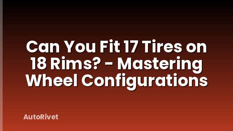 Can You Fit 17 Tires on 18 Rims? - Mastering Wheel Configurations